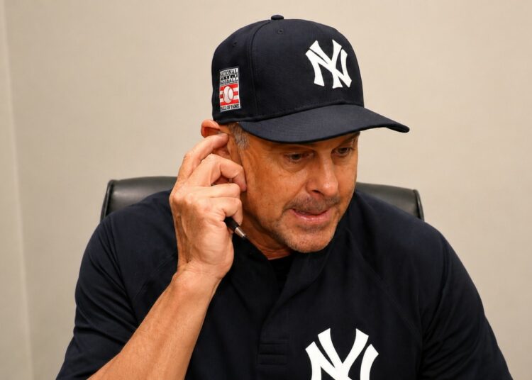 Manager Aaron Boone speaks after the Yankees' 3-1 win over the Phillies, Philadelphia, July 25, 2026.