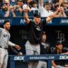 Aaron Judge and teammates celebrate Ben Rice's second home run during the Yankees' 12-4 win over the Rays in Florida, July 9, 2026.