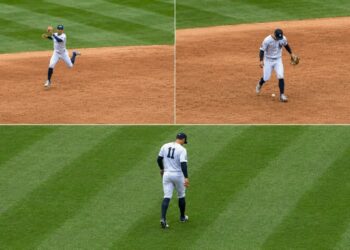 Anthony Volpe made a defensive error in the Yankees' 6-1 loss to the Twins in New York, July 5, 2026.