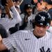 Ben Rice is in the dugout after hitting the go-ahead home run in the Yankees' 5-2 win over the Twins in New York, July 3, 2026.