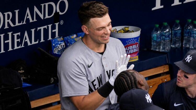 Ben Rice hit two homers helping the Yankees win 12-4 over the Rays in Florida, July 9, 2026.