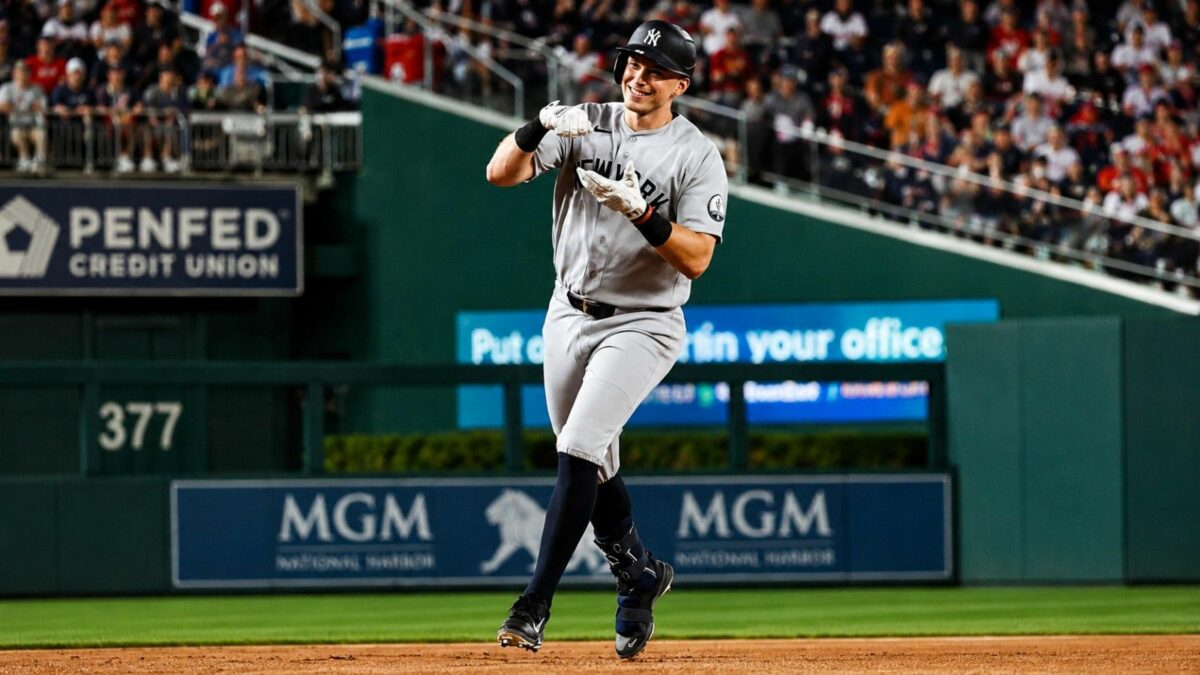 Ben Rice hit home run no. 29 in the Yankees' 5-3 win over the Nationals in Washington, D.C., July 10, 2026.