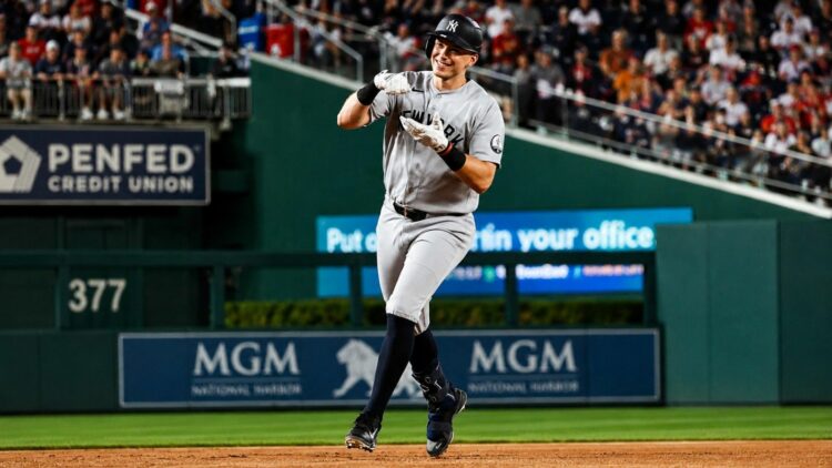 Ben Rice hit home run no. 29 in the Yankees' 5-3 win over the Nationals in Washington, D.C., July 10, 2026.