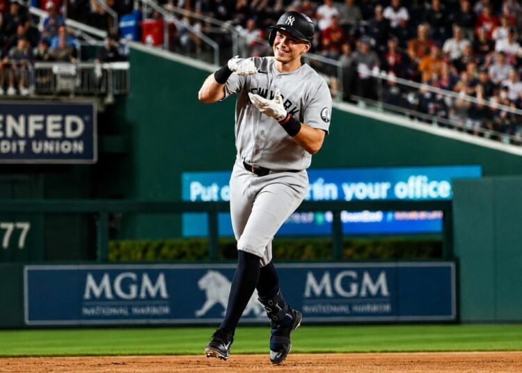 Ben Rice hit home run no. 29 in the Yankees' 5-3 win over the Nationals in Washington, D.C., July 10, 2026.
