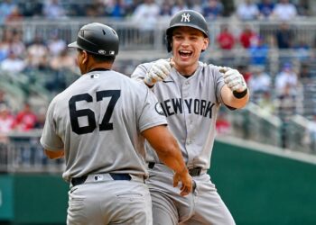 Ben Rice's clutch triple helped the Yankees' beat the Nationals 5-3 in Washington, D.C., July 12, 2026.