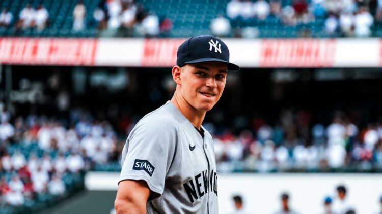 Ben Rice is in all smiles after his triple helped the Yankees' beat the Nationals 5-3 in Washington, D.C., July 12, 2026.