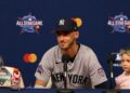 Yankees star Cody Bellinger talks to reporters after winnning 2026 All-Star MVP honor in Philadelphia, July 14, 2026.