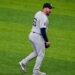 David Bednar reacts after his save in the Yankees' 4-2 win over the Nationals in Washington, D.C., July 11, 2026.