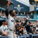 Jazz Chisholm celebrates Ben Rice's home run during the Yankees' 12-4 win over the Rays in Florida, July 9, 2026.