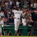 Jazz Chisholm Jr. celebrates at plate after hitting the go-ahead home run in the 9th in the Yankees' 5-3 win over the Nationals in Washington, D.C., July 10, 2026.