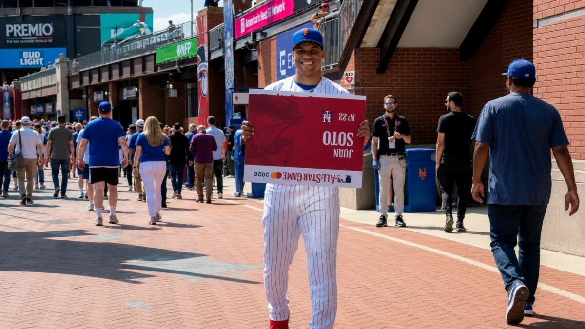 Former Yankees and current Mets slugger is at MLB All-Star games in Philadelphia on July 13, 2026.