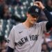 Max Fried reacts to his removal after just three innings in the Yankees' 9-5 win over the White Sox, Chicago, July 27, 2026.
