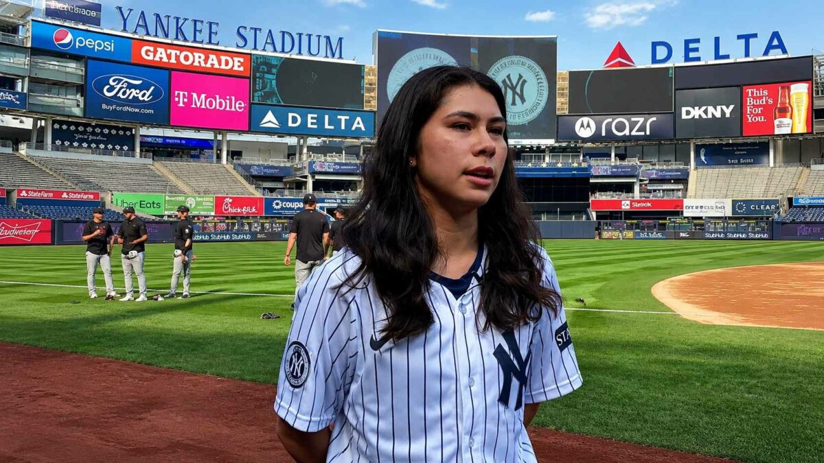Megan Bell, a Queens-raised Yankees ball girl, needs fan votes to reach MLB All-Star Ball Crew in Philadelphia.