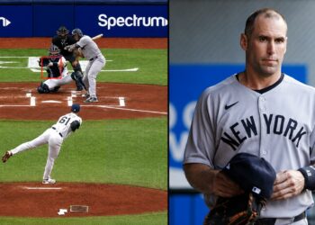 Paul Goldschmidt did not challenge despite a clear missed strikeout in the Yankees' 6-4 loss to the Rays in Tampa, July 7, 2026.