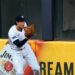 Spencer Jones in disbelief after he failed to catch a home run over the wall in the Yankees' 9-3 loss to the Tigers in New York, Jun 30, 2026.
