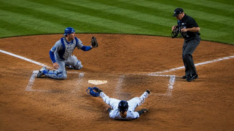 Trent Grisham was caught stealing a run in the Yankees' 2-1 loss to the Dodgers in New York, July 17, 2026.