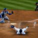 Trent Grisham was caught stealing a run in the Yankees' 2-1 loss to the Dodgers in New York, July 17, 2026.