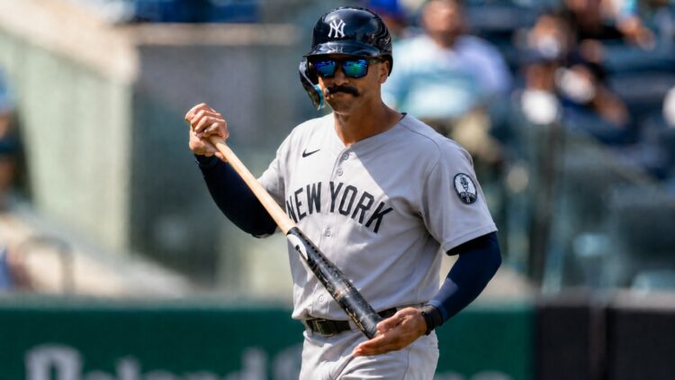 Trent Grisham's defensive and offensive slips proved costly in the Yankees' 11-4 loss to the Phillies, Philadelphia, July 26, 2026.