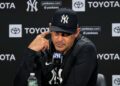 Aaron Boone updates on Fernando Cruz injury status after the Yankees' 9-3 win over the Astros, New York, August 27, 2026.