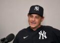 Manager Aaron Boone speaks to reporters after the Yankees' 4-1 loss to the Blue Jays, Toronto, August 15, 2026.