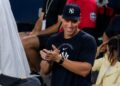 Captain Aaron Judge has all smiles as the Yankees routed the Red Sox 16-1, New York, August 30, 2026.