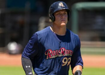 Yankees slugger Aaron Judge in Triple-A Scranton/Wilkes-Barre RailRiders jersey in 2016.