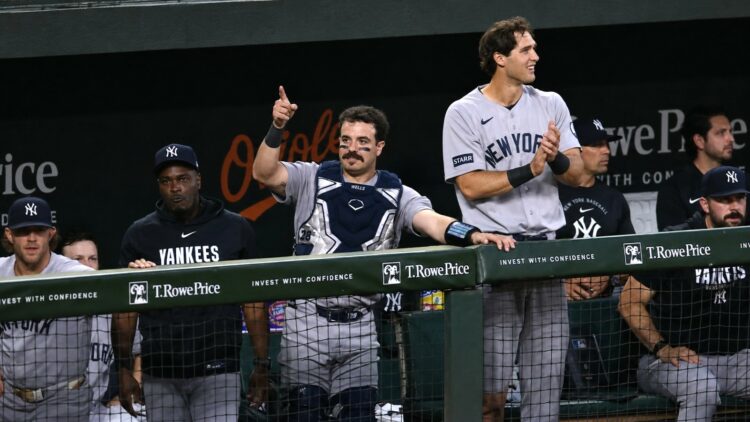 Spencer Jones' three-hit Yankees night included a key home run in the 6-1 win over the Orioles, Baltimore, August 20, 2026.