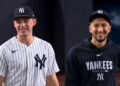 Ben Rice and Elmer Rodriguez are together after the Yankees' 9-3 win over the Astros, New York, August 27, 2026.