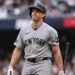 Ben Rice returns to dugout after strikeout in the Yankees' 4-1 loss to the Blue Jays, Toronto, August 15, 2026.