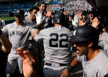 Ben Rice's extra-inning home run gave the Yankees' 4-3 win over the Blue Jays, Toronto, August 16, 2026.