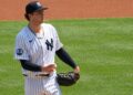 Cam Schlittler struck out 11 in 7 inning with 1 ER in the Yankees' 2-1 loss to the Braves, New York, August 9, 2026.