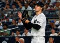 Cam Schlittler pitched six innings with only 1 ER in the Yankees' 3-1 win over the Blue Jays, New York, August 21, 2026.