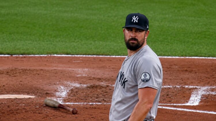 Carlos Rodon returned to the rotation from two-month IL stint in the Yankees' 3-1 win over the Orioles, Baltimore, August 19, 2026.