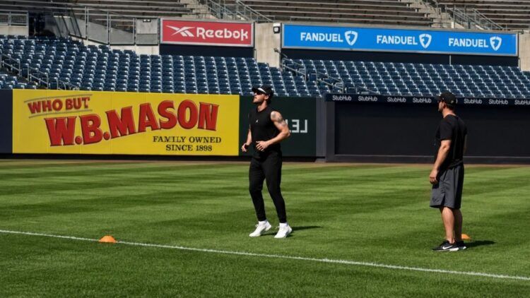 Cody Bellinger is at Yankees Stadium doing training, New York, August 14, 2026.
