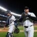 David Bednar and Ali Sanchez walked back after the Yankees' 2-0 win over the Cardinals, New York, August 4, 2026.