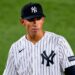George Lombard Jr. reacts after his sixth straight error in the Yankees' 5-1 loss to the Astros, New York, August 27, 2026.