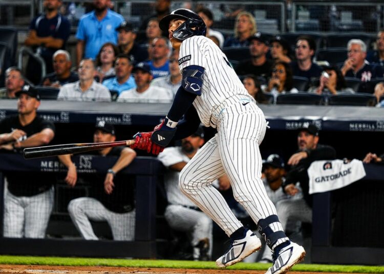 Yankees top rookie George Lombard Jr. became the 14th Yankees to hit a home run in his MLB debut, New York, August 4, 2026.