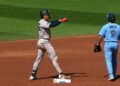 George Lombard Jr. gave the only run in the Yankees' 4-1 loss to the Blue Jays, Toronto, August 15, 2026.
