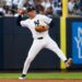 George Lombard Jr. is in action during the Yankees' 10-5 win over the Mariners, New York, August 12, 2026.