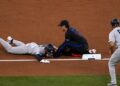 George Lombard Jr. was caught at third base in the Yankees' 3-1 loss to the Blue Jays, Toronto, August 14, 2026.
