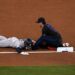 George Lombard Jr. was caught at third base in the Yankees' 3-1 loss to the Blue Jays, Toronto, August 14, 2026.