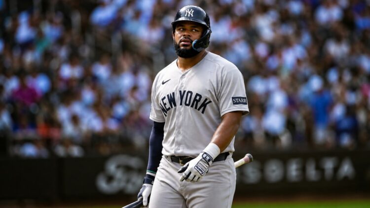 Heliot Ramos faces effort questions after his dismal bat and base running in the Yankees' 4-1 loss to the Blue Jays, Toronto, August 15, 2026.