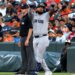 Heliot Ramos celebrates after hitting his first RBI in pinstripes in the Yankees' 6-1 win over the Orioles, Baltimore, August 20, 2026.
