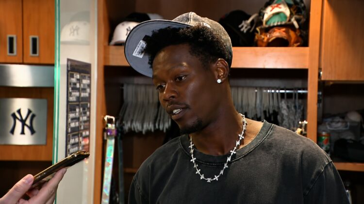 Jazz Chisholm Jr. spoke to media after the Yankees' 4-3 loss to the Blue Jays, New York, August 22, 2026.