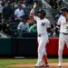 Jazz Chisholm Jr. celebrates after his home run in the Yankees' 8-3 win over the Blue Jays, New York, August 23, 2026.
