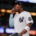 Jazz Chisholm Jr. reacts after his throwing error during the Yankees' 2-1 loss to the Braves, New York, August 9, 2026.