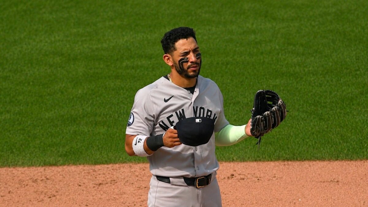 Jose Caballero is in action during the Yankees' 2-1 win over the Cubs at Wrigley Field, Chicago, August 2, 2026.