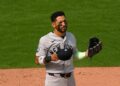 Jose Caballero is in action during the Yankees' 2-1 win over the Cubs at Wrigley Field, Chicago, August 2, 2026.
