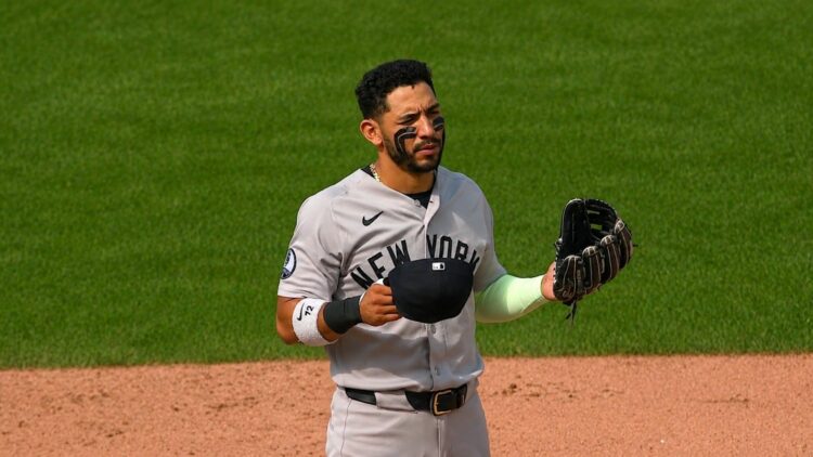 Jose Caballero is in action during the Yankees' 2-1 win over the Cubs at Wrigley Field, Chicago, August 2, 2026.