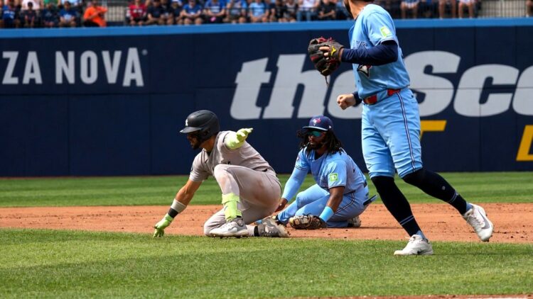 Jose Caballero sparked a chaotic baserunning drama in the seventh in the Yankees' 4-3 win over the Blue Jays, Toronto, August 16, 2026.